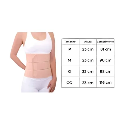 Foto 4: Faixa Abdominal Elástica 3 Painéis Take Care Correção — medida