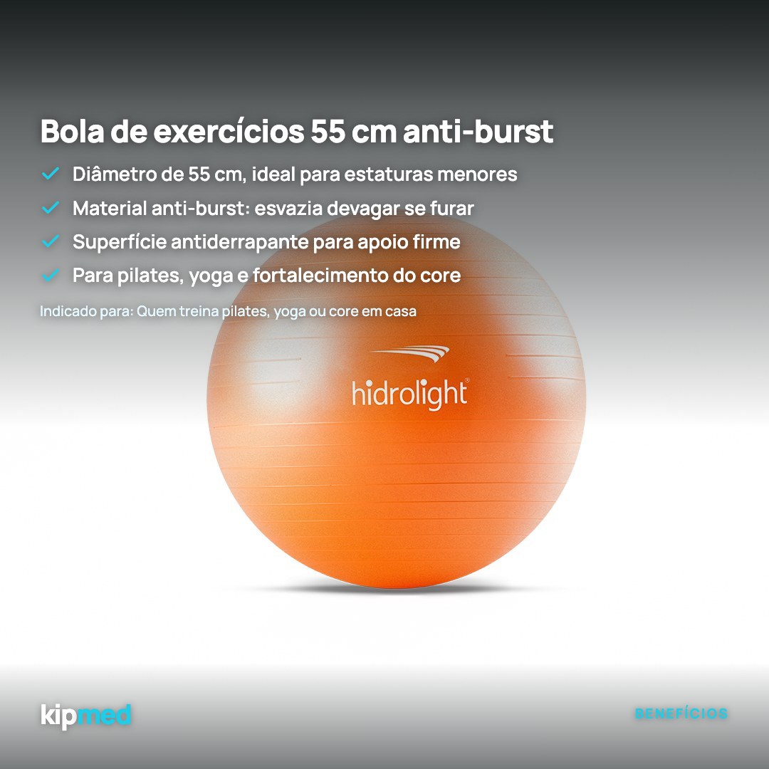 Foto 4: Bola de Exercícios 55 cm Anti-Burst — Hidrolight — principais benefícios