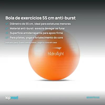Foto 4: Bola de Exercícios 55 cm Anti-Burst — Hidrolight — principais benefícios