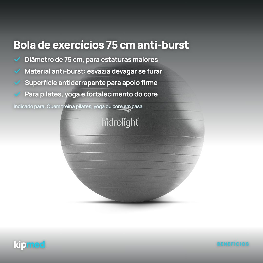 Foto 4: Bola de Exercícios 75 cm Anti-Burst — Hidrolight — principais benefícios