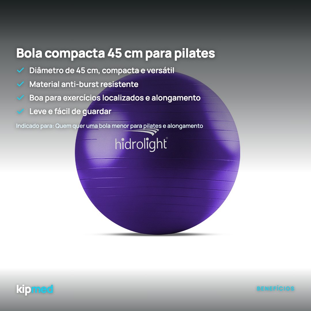 Foto 4: Bola de Exercícios 45 cm para Pilates e Yoga — Hidrolight — principais benefícios