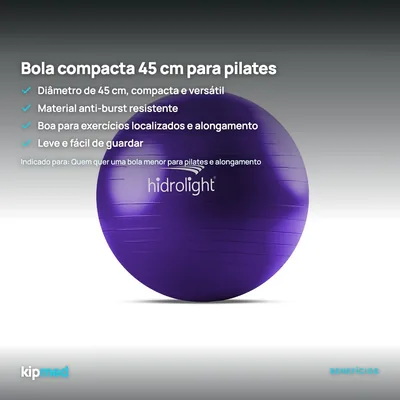 Foto 4: Bola de Exercícios 45 cm para Pilates e Yoga — Hidrolight — principais benefícios