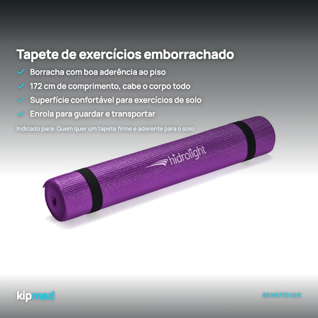 Foto 2: Tapete de Exercícios em Borracha 172 cm — Hidrolight — principais benefícios