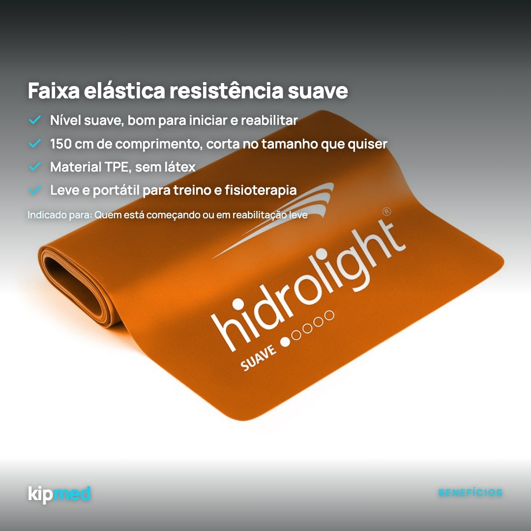 Foto 2: Faixa Elástica de Resistência Suave 150 cm — Hidrolight — principais benefícios