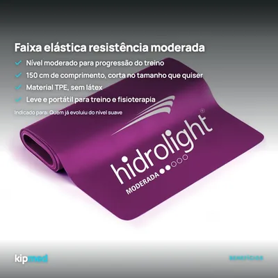 Foto 2: Faixa Elástica de Resistência Moderada 150 cm — Hidrolight — principais benefícios