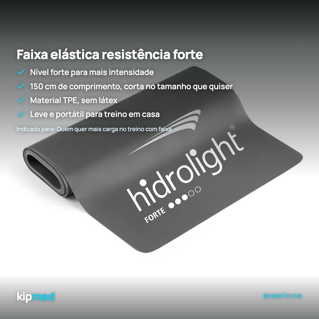 Foto 2: Faixa Elástica de Resistência Forte 150 cm — Hidrolight — principais benefícios