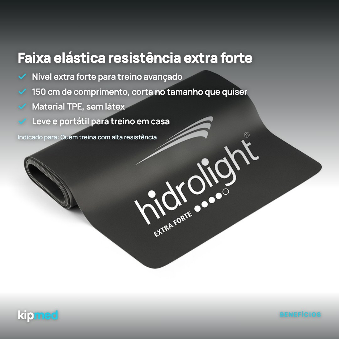 Foto 2: Faixa Elástica de Resistência Extra Forte 150 cm — Hidrolight — principais benefícios