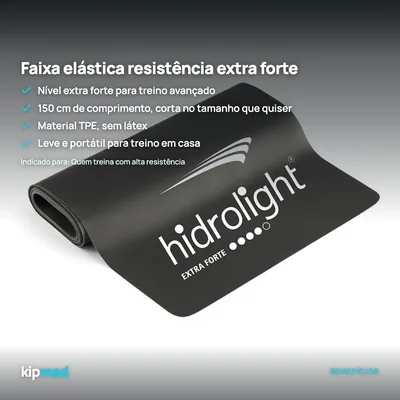 Foto 2: Faixa Elástica de Resistência Extra Forte 150 cm — Hidrolight — principais benefícios