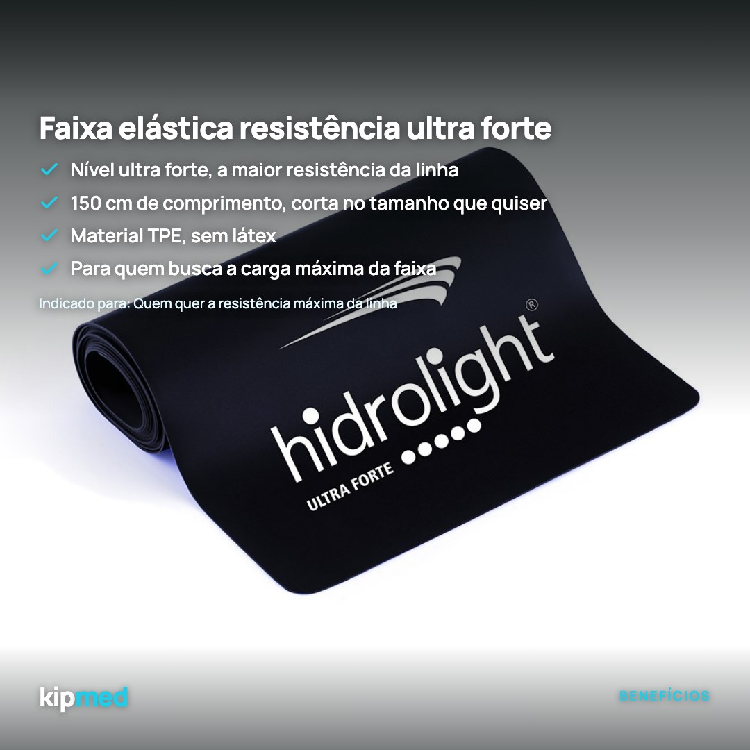 Foto 2: Faixa Elástica de Resistência Ultra Forte 150 cm — Hidrolight — principais benefícios