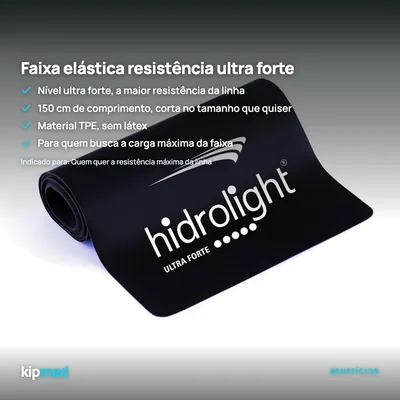Foto 2: Faixa Elástica de Resistência Ultra Forte 150 cm — Hidrolight — principais benefícios