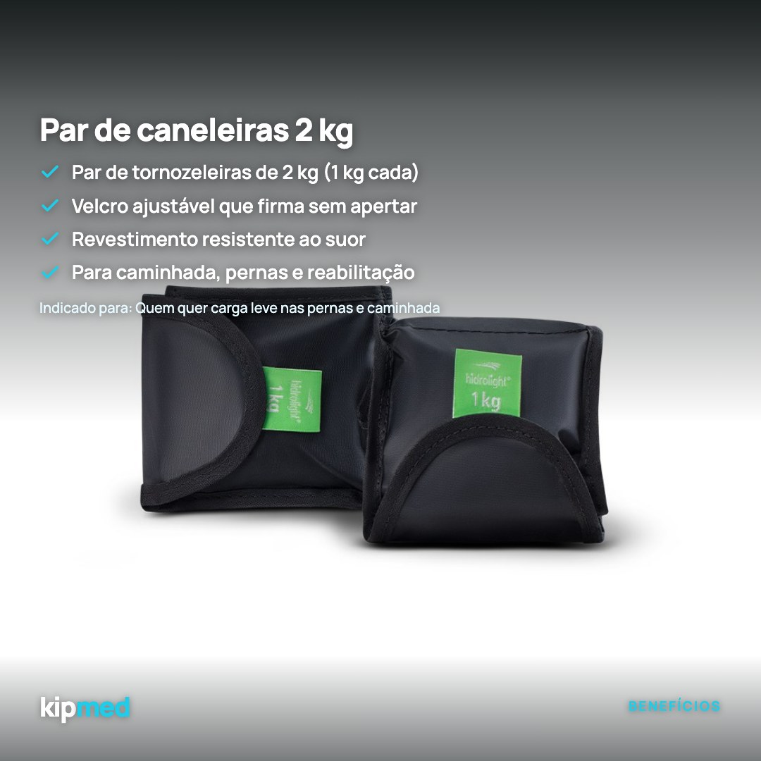 Foto 2: Par de Caneleiras 2 kg com Velcro Ajustável — Hidrolight — principais benefícios