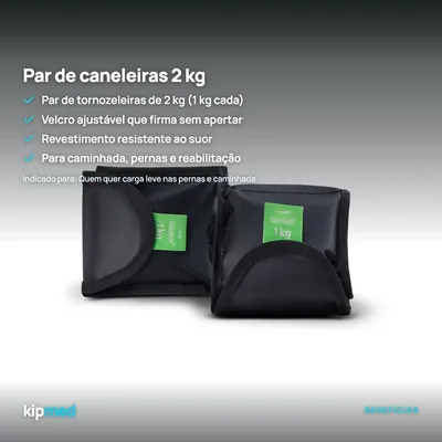 Foto 2: Par de Caneleiras 2 kg com Velcro Ajustável — Hidrolight — principais benefícios