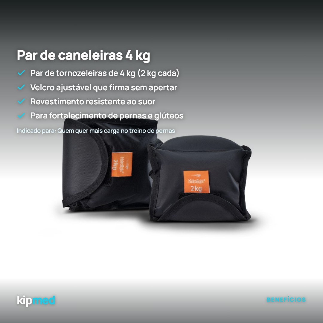 Foto 2: Par de Caneleiras 4 kg com Velcro Ajustável — Hidrolight — principais benefícios