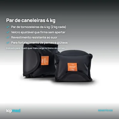 Foto 2: Par de Caneleiras 4 kg com Velcro Ajustável — Hidrolight — principais benefícios