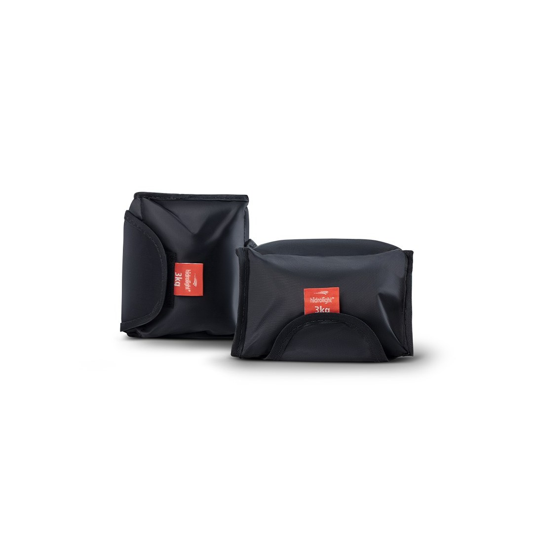 Par de Caneleiras 3 kg cada com Velcro — Hidrolight — vista frontal