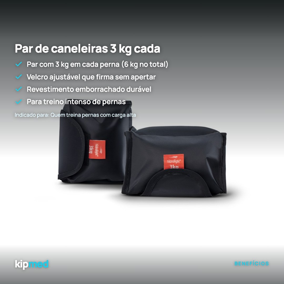 Foto 2: Par de Caneleiras 3 kg cada com Velcro — Hidrolight — principais benefícios