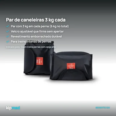 Foto 2: Par de Caneleiras 3 kg cada com Velcro — Hidrolight — principais benefícios