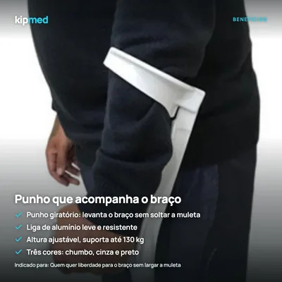 Foto 3: Muleta Canadense Articulada (unidade) — Alo — principais benefícios
