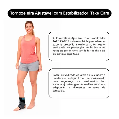 Foto 5: Tornozeleira com Estabilizador Ajustável Take Care — info