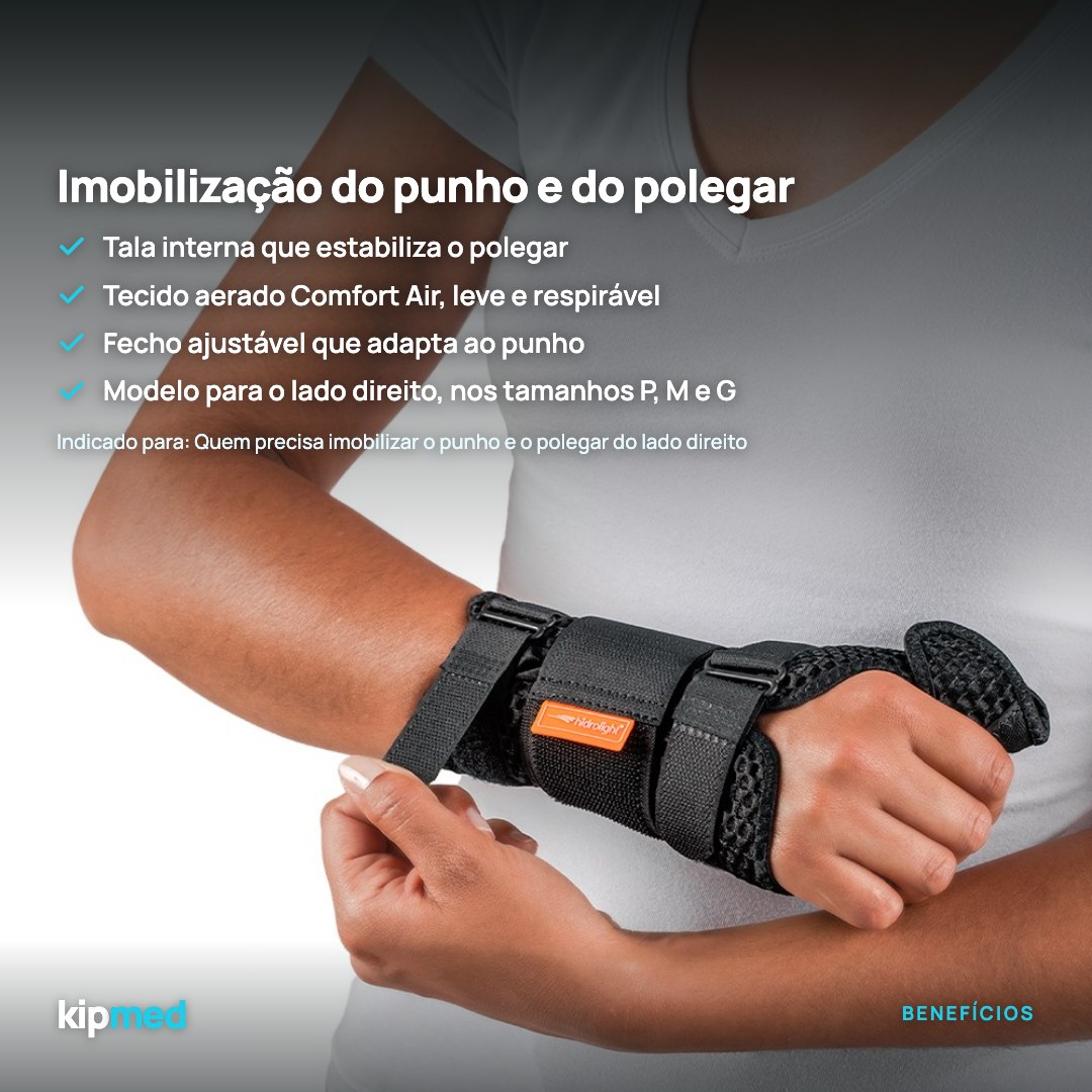 Foto 3: Órtese de Punho com Polegar (Direita) — Hidrolight — principais benefícios