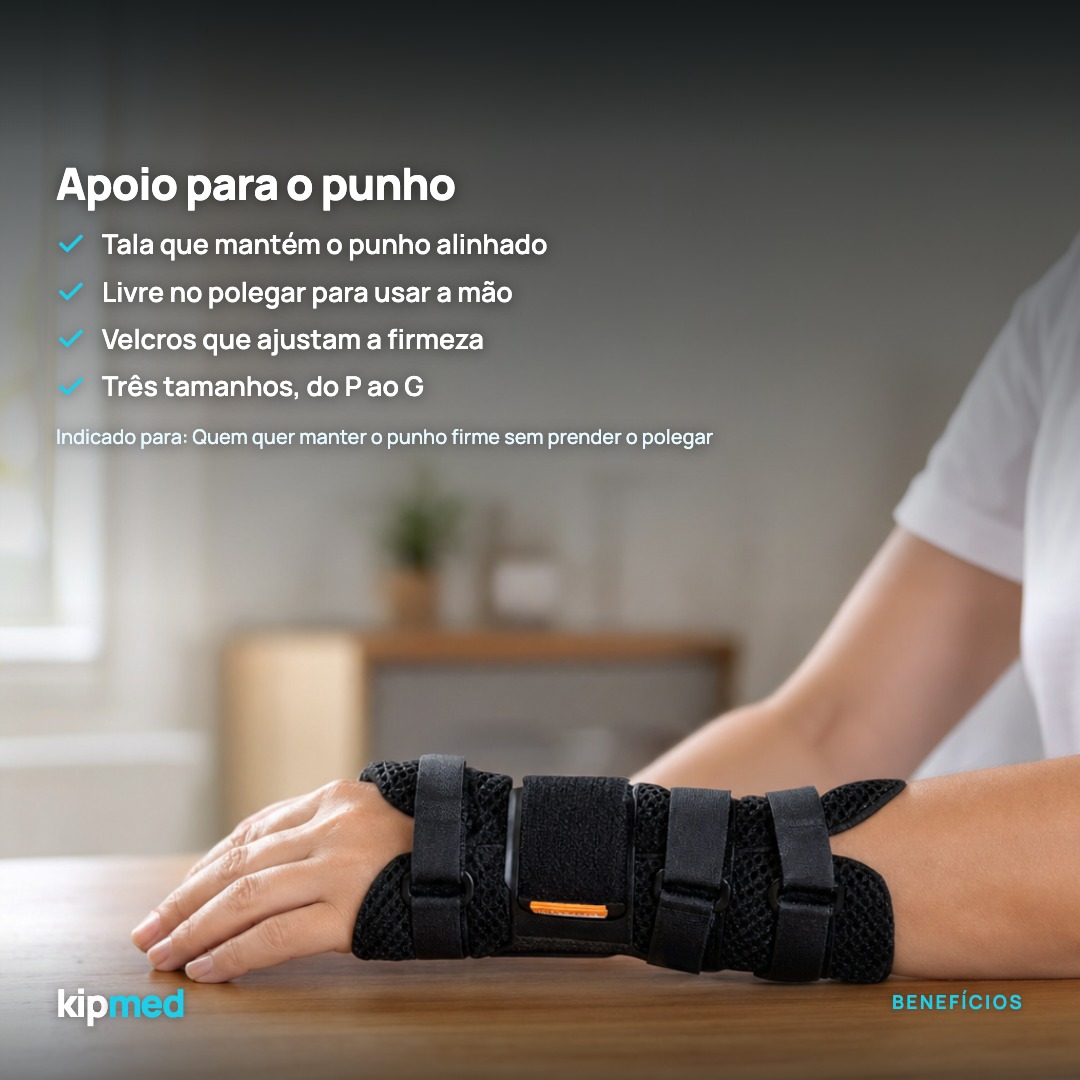 Foto 3: Órtese de Punho Longa sem Polegar (Direita) — Hidrolight — principais benefícios