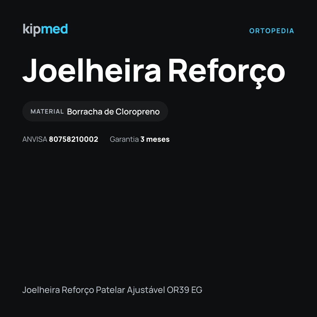 Foto 5: Joelheira com Reforço Patelar Ajustável (Especial EG) — Hidrolight — características do produto