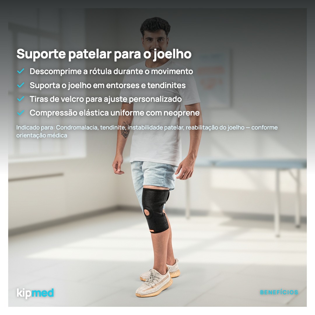 Foto 3: Joelheira Patelar Ajustável Hidrolight OR39 Neoprene — principais benefícios
