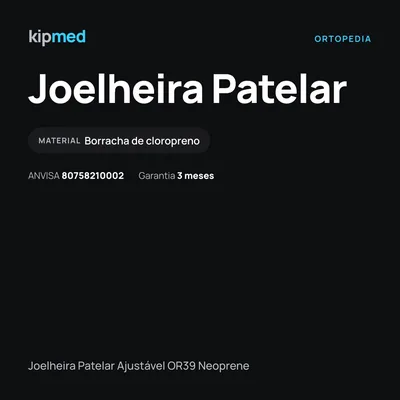 Foto 5: Joelheira com Reforço Patelar Ajustável — Hidrolight — características do produto