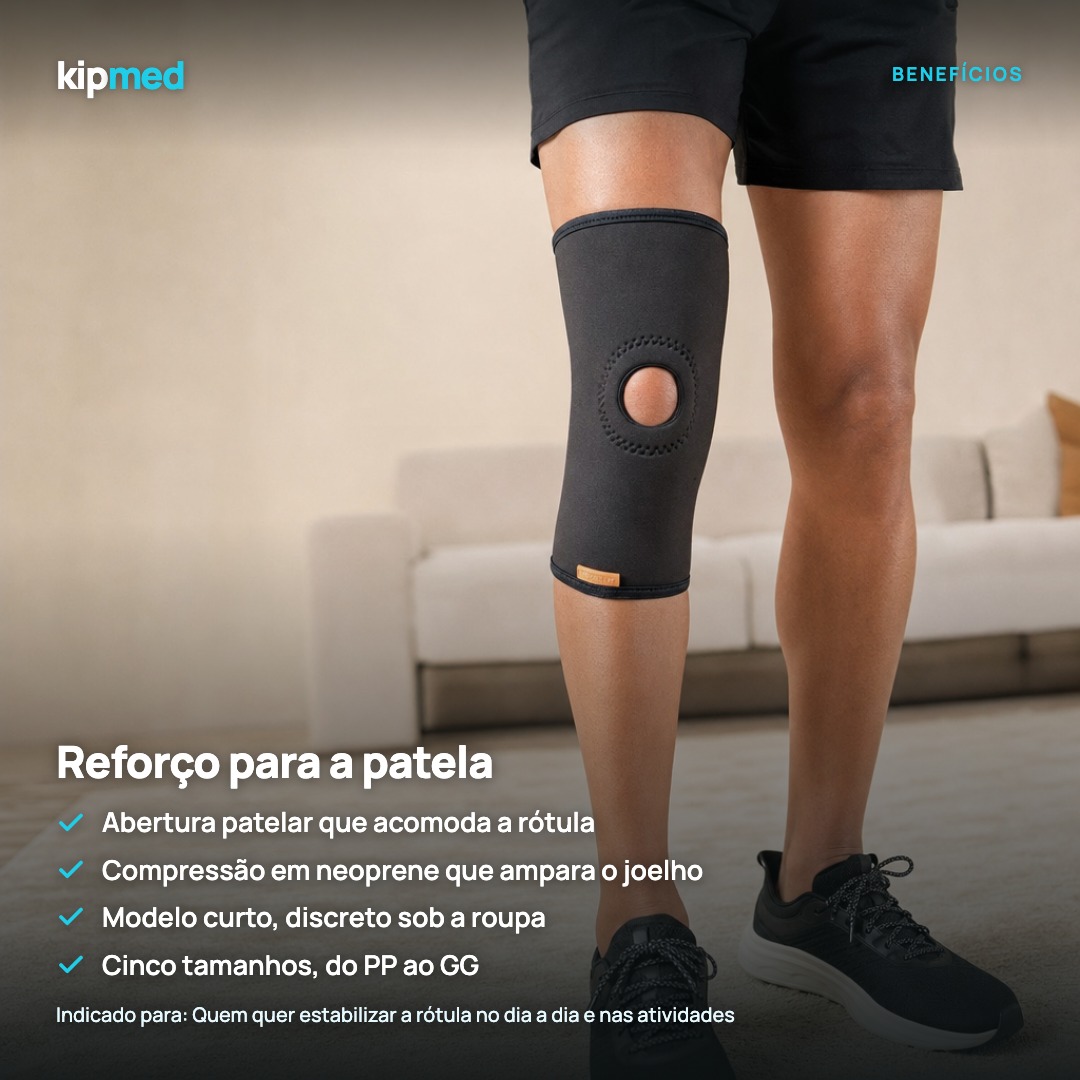 Foto 3: Joelheira Curta com Reforço Patelar em Neoprene — Hidrolight — principais benefícios