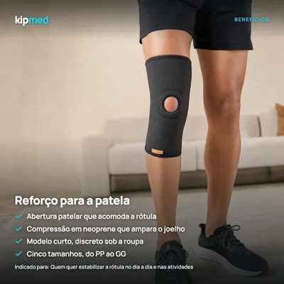 Foto 3: Joelheira Curta com Reforço Patelar em Neoprene — Hidrolight — principais benefícios