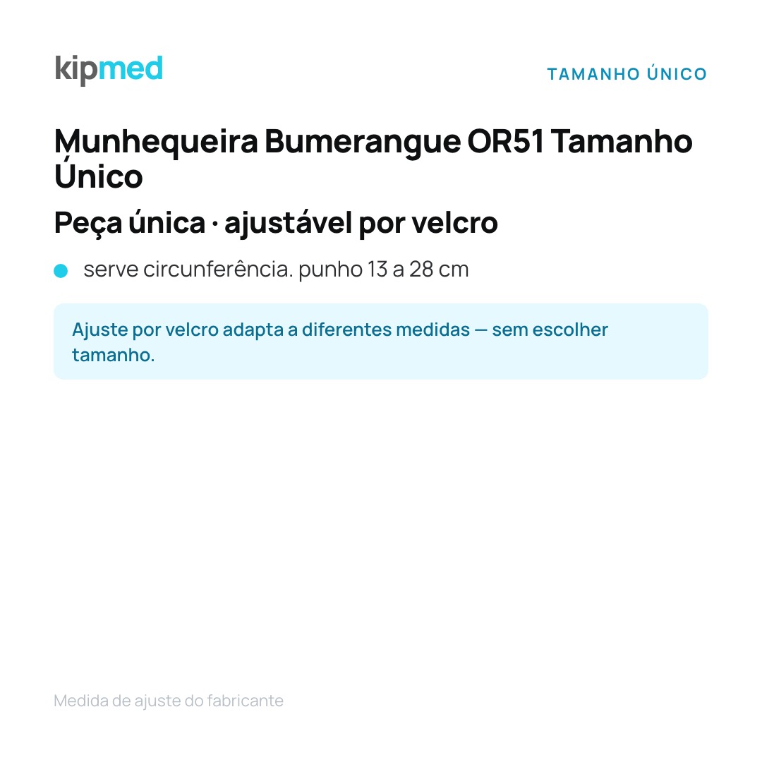 Foto 3: Munhequeira Bumerangue Hidrolight OR51 Tamanho Único — tabela de medidas