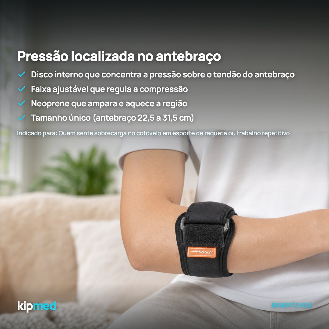 Foto 3: Cinta de Cotovelo para Epicondilite Ajustável — Hidrolight — principais benefícios