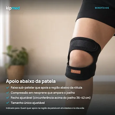 Foto 3: Joelheira Sub-Patelar Ajustável em Neoprene — Hidrolight — principais benefícios