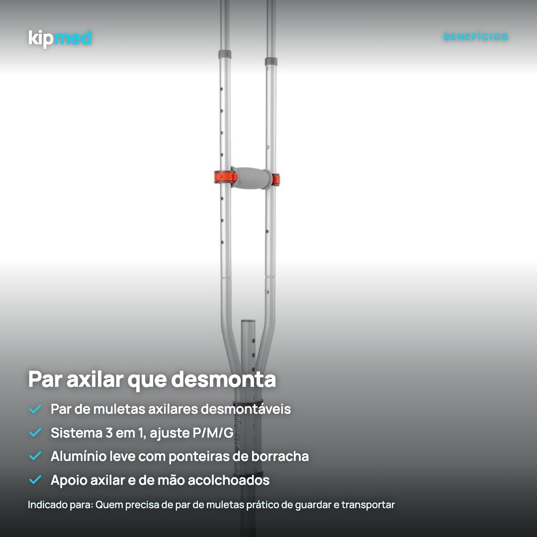 Foto 3: Par de Muletas Axilares 3 em 1 Desmontáveis — Hidrolight — principais benefícios