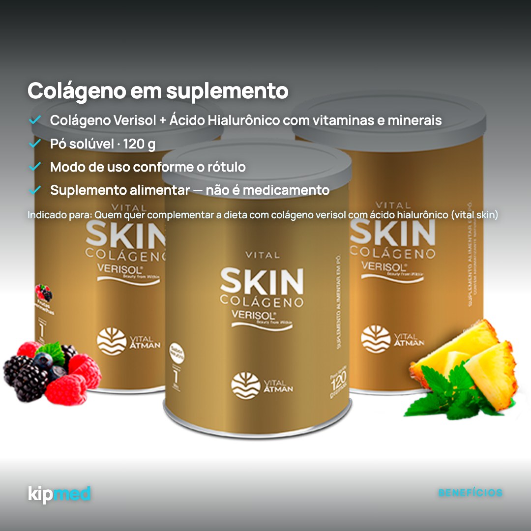 Foto 3: Colágeno Verisol com Ácido Hialurônico (Vital Skin) — Vital Âtman — principais benefícios