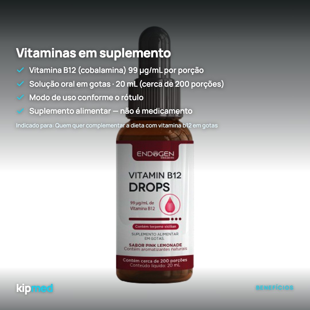 Foto 3: Vitamina B12 em Gotas — Endogen — principais benefícios
